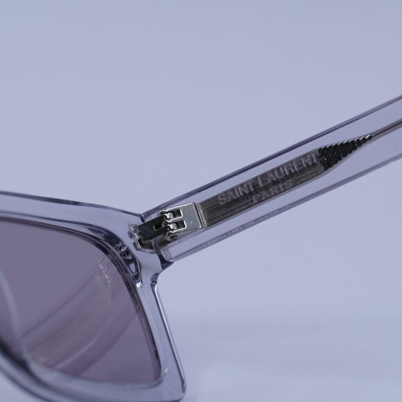 Saint Laurent SL461 BETTY 013 Sunglasses Grey Rectangle Frame, Violet Lenses - Picture 9 of 13